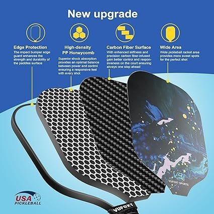 Pickleball Paddles Set of 24 USAPA Approved 99.99 Carbon Fiber Surface